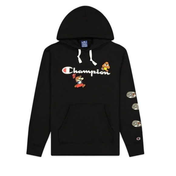 Champion x Super Mario Bros Black Reverse Weave Hoodie - Picture 6 of 10